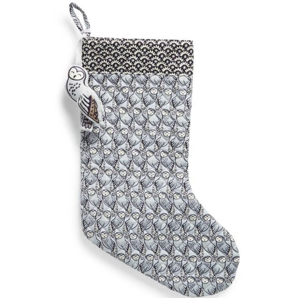 Vera Bradley Owls Stocking and Ornament Set Gray